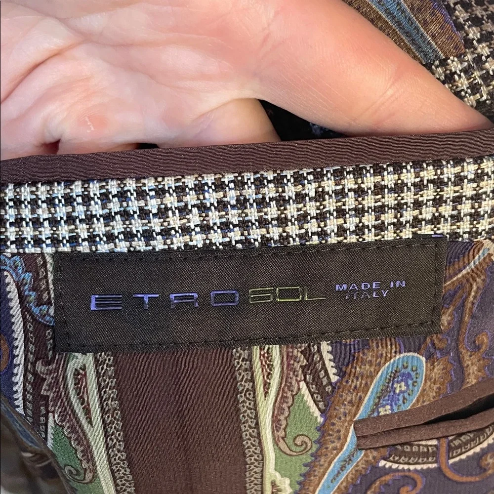 ETRO checkered knit blazer